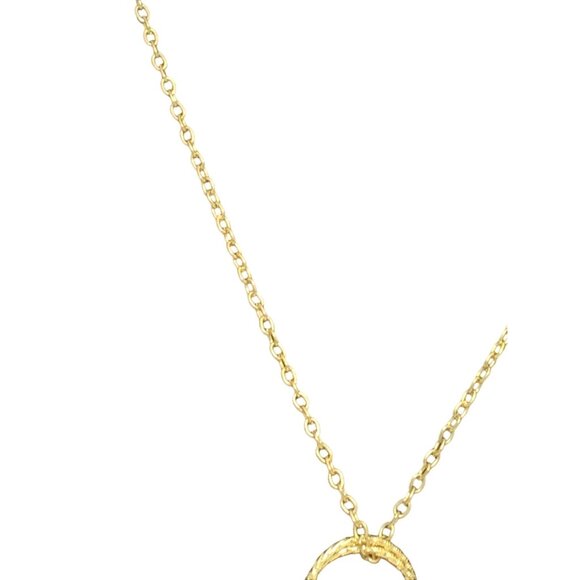 Gold Tone Chain Necklace With Double Circle Pendant (1917) - Picture 3 of 4